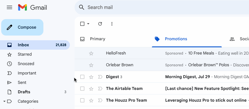 Moving Digest to Primary Inbox